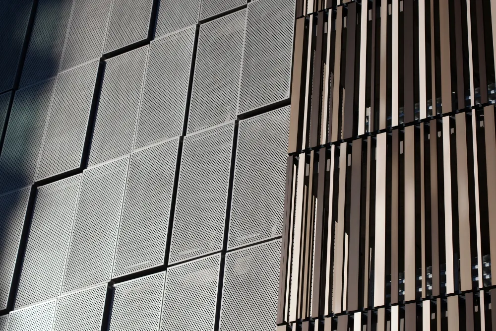 aluminium cladding on a building facade