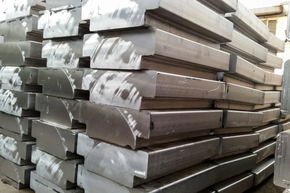 Stack of aluminum bars